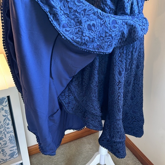 NWT City Chic Size 18 Blue Lace Wrap Dress with Bow - Picture 8 of 16